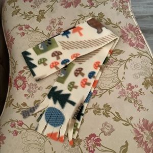 Scarves kids trees 🍄 mushrooms polar fleece handmade fringe unisex soft